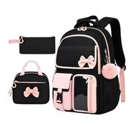 Générique Sac à dos fille avec boîte à déjeuner avec Nœud Grande Capacité | Cahier Étudiant Décontracté Pour Manuels, Vêtements, Papeterie, Portefeuille, Plein Air et Trajets Quotidiens