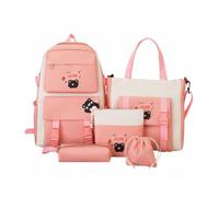 Générique Sac a Dos Fille Lycée Collège Scolaire Léger Multipoches Avec Sac a Main， Trousse À Crayons, Sacoche Pour Les Cours Voyage （g-Red, One Size