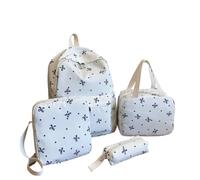 Générique Sac à Dos Fleuri Casual pour Écoliers et Étudiants Imprimé Botanique Léger Bretelles Confortables Usage Quotidien Scolaire et Universitaire (Blue, One Size)