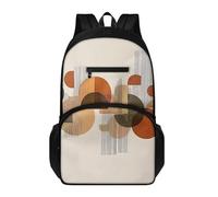 Générique Sac à Dos Géométrie Vert Marron Clair Lycee Ado Fille Garçon Scolaire Léger Cartable College Primaire Sac D'École Voyage, Pour Vie Scolaire et Vie Quotidienne