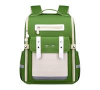 Générique Sac à dos imperméable grande capacité primaire léger cartable maternelle CE2 CM1 collège quotidien ergonomique (Green, 41x31x5cm)