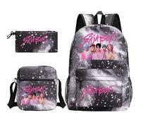 Générique Sac à Dos K-Pop DE-Mon H-Hunters - Huntrix Cartable Scolaire Imperméable 3 Pièces pour Collège/Lycée - Sac Bandoulière + Trousse - pour Garçon Fille Fans de K-Pop