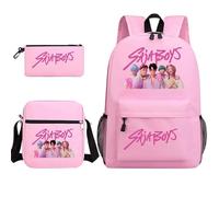 Générique Sac à Dos K-Pop DE-Mon H-Hunters - Huntrix Cartable Scolaire Imperméable 3 Pièces pour Collège/Lycée - Sac Bandoulière + Trousse - pour Garçon Fille Fans de K-Pop