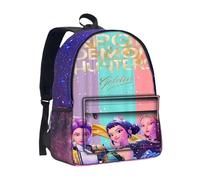 Générique Sac à Dos K Pop De-mon Hunters - Cartable Imperméable avec Huntrix Rumi/Mira/Zoey Imprimés de Personnages d’Animation - Sac d’École pour Garçons, Filles et Fans de K-pop