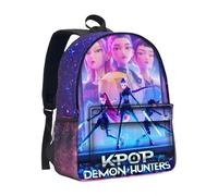 Générique Sac à Dos K Pop De-mon Hunters - Cartable Imperméable avec Huntrix Rumi/Mira/Zoey Imprimés de Personnages d’Animation - Sac d’École pour Garçons, Filles et Fans de K-pop
