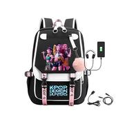 Générique Sac à Dos K Pop De-mon Hunters - Cartable Imperméable avec Huntrix Rumi/Mira/Zoey Imprimés de Personnages d’Animation - Sac d’École pour Garçons, Filles et Fans de K-pop