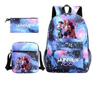 Générique Sac à Dos K Pop De-Mon Hunters - Cartable Imperméable avec Huntrix Rumi/Mira/Zoey Imprimés de Personnages d’Animation - Sac d’École pour Garçons, Filles et Fans de K-Pop