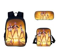 Générique Sac à Dos K-POP DE-MON HUNTERS - Huntrix Cartable Scolaire Imperméable 3 Pièces pour Collège/Lycée - Sac Bandoulière + Trousse - Pour Garçon Fille Fans de K-pop