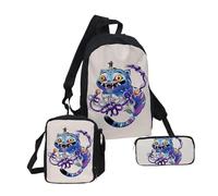 Générique Sac à Dos K-Pop DE-Mon Hunters - Huntrix Cartable Scolaire Imperméable 3 Pièces pour Collège/Lycée, Sac Bandoulière + Trousse - pour Garçon Fille Fans de K-Pop Rumi/Mira/Zoey