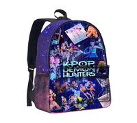 Générique Sac à Dos K Pop De-mon Huntrix - Cartable Imperméable avec Huntrix Rumi/Mira/Zoey Imprimés de Personnages d’Animation - Sac d’École pour Garçons, Filles et Fans de K-pop
