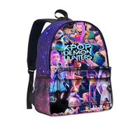 Générique Sac à Dos K Pop De-Mon Huntrix Goodies- Cartable Imperméable avec Huntrix Rumi/Mira/Zoey Imprimés de Personnages d’Animation - Sac d’École pour Garçons, Filles et Fans de K-Pop
