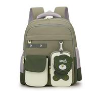 Générique Sac à dos léger grande capacité étudiants cartable confortable motif dessin animé sac scolaire polyvalent quotidien compagnon idéal pour aventures urbaines et plein air (Green, One Size)