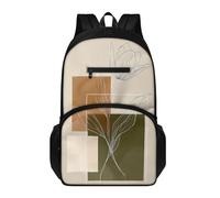 Générique Sac à Dos Marron Vert Lycee Ado Fille Garçon Scolaire Léger Cartable College Primaire Sac D'École Voyage, Pour Vie Scolaire et Vie Quotidienne