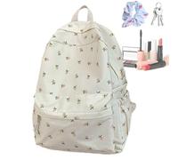 Générique Sac À Dos Mignon | Grand Cartable Mignon En Toile Pour Filles,Sac Polyvalent Pour Cosmétiques Gourde Études Transport Élèves Femmes Adolescentes