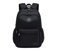 Générique Sac à dos noir pour l'école, le collège et les voyages : cartable résistant à l'eau avec 8 compartiments (A, 30.5 x14x44cm)