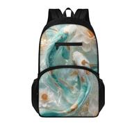 Générique Sac à Dos Poisson Blanc Vert Lycee Ado Fille Garçon Scolaire Léger Cartable College Primaire Sac D'École Voyage, Pour Vie Scolaire et Vie Quotidienne