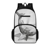Générique Sac à Dos Poisson Esquisse Blanc Noir Lycee Ado Fille Garçon Scolaire Léger Cartable College Primaire Sac D'École Voyage, Pour Vie Scolaire et Vie Quotidienne