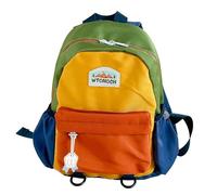 Générique Sac à dos pour enfants Sac à dos pour enfants Sac à dos d'école pour enfants à blocs de couleurs, joli cartable de pour Enfants, sac à dos de voyage léger et décontracté (Orange,