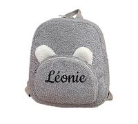 Générique Sac à dos pour tout-petits à faire soi-même avec nom, sac dos personnalisé pour enfants garçons et filles, petit mignon personnalisé, cartable enfants l'école et (Grey, One Size)