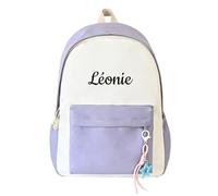 Générique Sac à dos pour tout-petits à faire soi-même avec nom, sac dos personnalisé pour enfants garçons et filles, petit mignon personnalisé, cartable enfants (Light Purple, One Size)