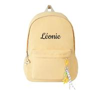 Générique Sac à dos pour tout-petits à faire soi-même avec nom, sac dos personnalisé pour enfants garçons et filles, petit mignon personnalisé, cartable enfants l'école (Yellow, One Size)