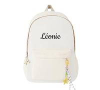 Générique Sac à dos pour tout-petits à faire soi-même avec nom, sac dos personnalisé pour enfants garçons et filles, petit mignon personnalisé, cartable enfants l'école et (White, One Size)