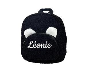 Générique Sac à dos pour tout-petits à faire soi-même avec nom, sac dos personnalisé pour enfants garçons et filles, petit mignon personnalisé, cartable enfants l'école et (Black, One Size)
