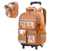Générique Sac À Dos roulettes - 41cm Cartable Scolaire avec Design Capybara | Trolley Hauteur Réglable 48-90cm, Sac Voyage Grand pour École Collège