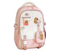 Générique Sac À Dos Scolaire Capybara - Sac à Dos de Voyage Mignon Design Enfant pour Filles - Sac Léger Fournitures Scolaires École pour Sortie Voyage Excursion