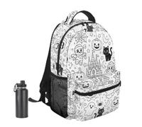Générique Sac À Dos Scolaire Doodle Sac Multi-Compartiments Tendance
