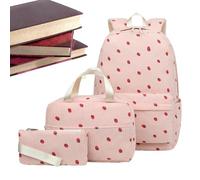 Générique Sac À Dos Scolaire | Ensemble Sac École En Velours Côtelé | Boîte À Lunch Trousse Sacoche - Pour Filles Femmes Voyage Camping Sport Activités Extérieur Day Trip