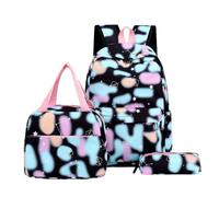 Générique Sac à dos scolaire léger à dégradé pour filles, 3 pièces, idéal pour l'école primaire et le collège, avec un joli motif « Day Tripper ». (Black, One Size)