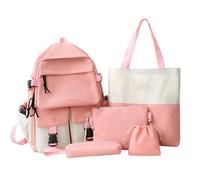 Générique Sac à dos scolaire léger pour filles, bicolore, ensemble de 5 pièces,Léger | Élégant | Bicolore | Durable | Spacieux | Ensemble de 5 pièces