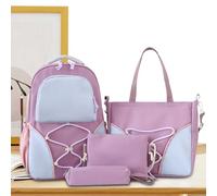 Générique Sac À Dos Scolaire,Lot de 4 Cartables Scolaires Étudiant - Grand Sac Capacité avec Trousse Crayon pour Fournitures Scolaire Université Cours Quotidien Adolescents Voyage Courses Week End