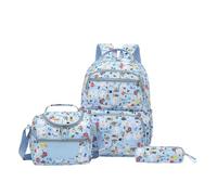 Générique Sac à Dos Scolaire Polyvalent Ensemble Cartoon Format Repas Crayon Filles Garçons (Sky Blue, One Size)