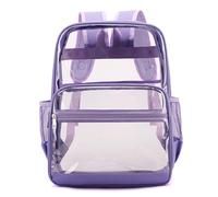 Générique Sac à dos scolaire transparent PVC grande capacité confidentialité idéal élèves (Purple, One Size)
