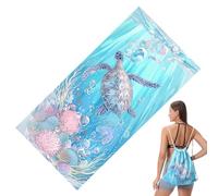 Générique Sac À Dos Serviette De Plage | sans Sable, 2 en 1 - Drap de Plage Microfibre léger,pour Femme Été Vacances Croisière Piscine Parc Aquatique Camping