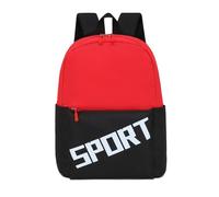 Générique Sac a dos sport enfant fille, petit sac a dos garcon blocs de couleurs athlétisme mode, cartables scolaires Grande Capacité respirant durable pour École Voyage Sports de Plein Air (Red, A)