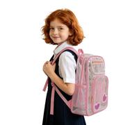 Générique Sac à dos transparent avec poche avant idéal école double bretelles quotidien léger polyvalent robuste confort design moderne accessoire indispensable (One Size)