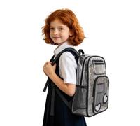 Générique Sac à dos transparent avec poche avant idéal école double bretelles quotidien léger polyvalent robuste confort design moderne accessoire indispensable (Black, One Size)