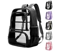 Générique Sac à dos transparent pour enfants, grande capacité, pour l'école primaire, le collège, le lycée, léger et durable (One Size)