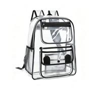 Générique Sac a Dos Transparent PVC Impermeable Étanche Unisexe Sac à Dos d'école pour Travail Aeroport Securite Concerts Voyages Evenements Sportifs Plage Piscine