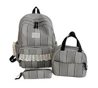 Générique Sac à Dos Trois Pièces Adorable pour Collégienne Léger Spacieux Idéal Jeunes Filles Rentrée Scolaire Quotidien (Black, One Size)