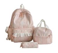 Générique Sac à Dos Trois Pièces Adorable pour Collégienne Léger Spacieux Idéal Jeunes Filles Rentrée Scolaire Quotidien (One Size)