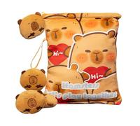 Générique Sac À Goûter en Peluche | Pochette à Snacks en Peluche Porte apybara | Pendentif Porte-Clés Antistress avec 4 Petites Poupées pour