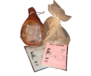 Générique Sac à jambon coton réutilisable 65 x 95 cm, Transparent, Cordon de serrage, Pliable, Construction en étamine de coton