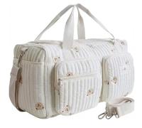 Générique Sac à Langer Matelassé Brodé - Grand Sac Maternité Bébé Hôpital & Week-end - Bandoulière Réglable, Multi-poches - Léger, Doux et Grande Capacité - Idée Cadeau Naissance