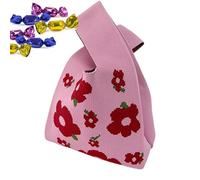 Générique Sac à main au crochet | Pochette à bonbons en crochet floral grande capacité - Sac À Main Nœud De Fleur - pour bonbons chocolats banquet fête anniversaire vacances célébration