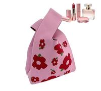 Générique Sac à main au crochet, Pochette À Bonbons En Crochet Floral Mignonne, Sac À Main Nœud De Fleur, pour bonbons chocolats banquet fête anniversaire vacances célébration