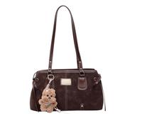 Générique Sac à main bandoulière,Cabas Rétro En Simili Cuir Avec Pendentif Peluche,Sac à main bandoulière - Pour Travail École Courses Trajet Voyage W nd Sortie Femmes Filles